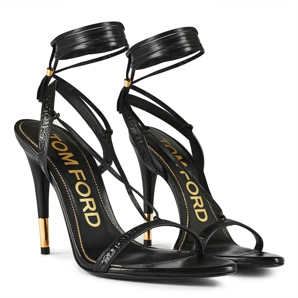 Authentic NIB TOM FORD LEATHER TASSEL ANKLE WRAP SANDAL...RETAIL $1390